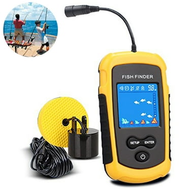 Fish Finder 100M LCD Alarm Sonar Depth Sensor Portable Fishfinder Transducer 